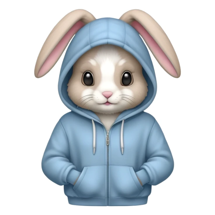 Bunny wearing a hoodie  sticker
