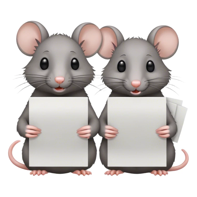 two rats holding small pieces of paper  sticker