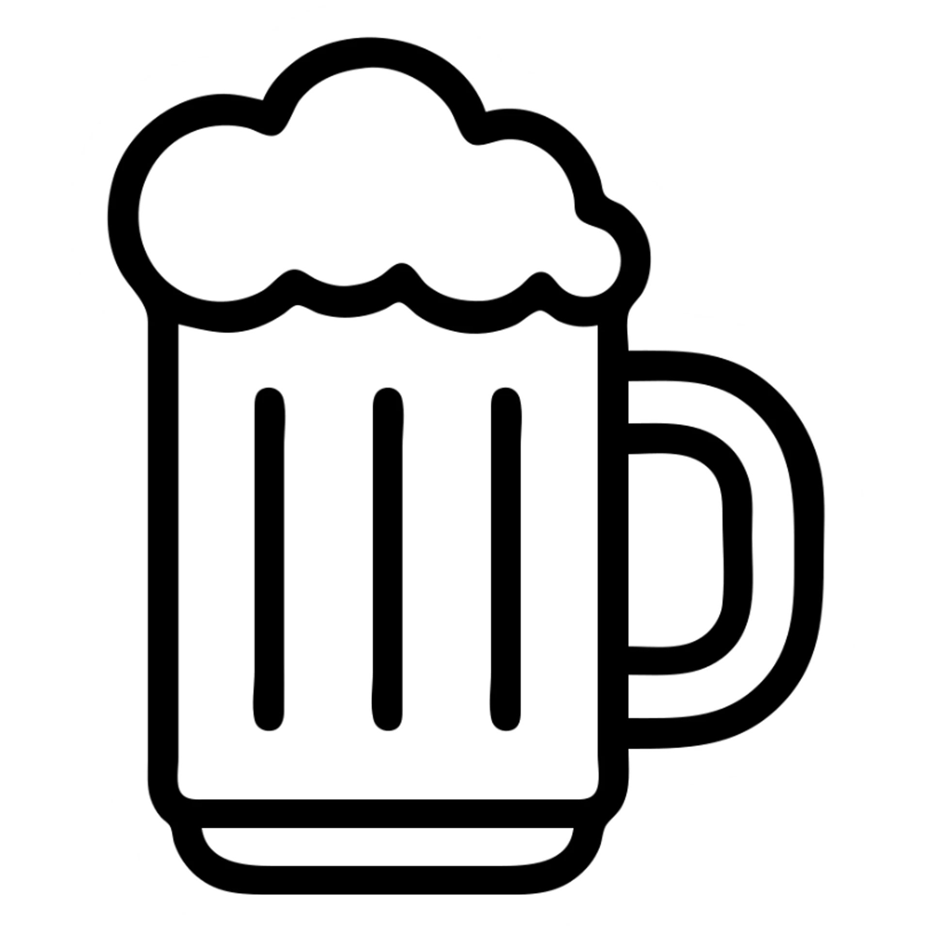 beer mug icon, gray outline, minimalist style, Germany sticker