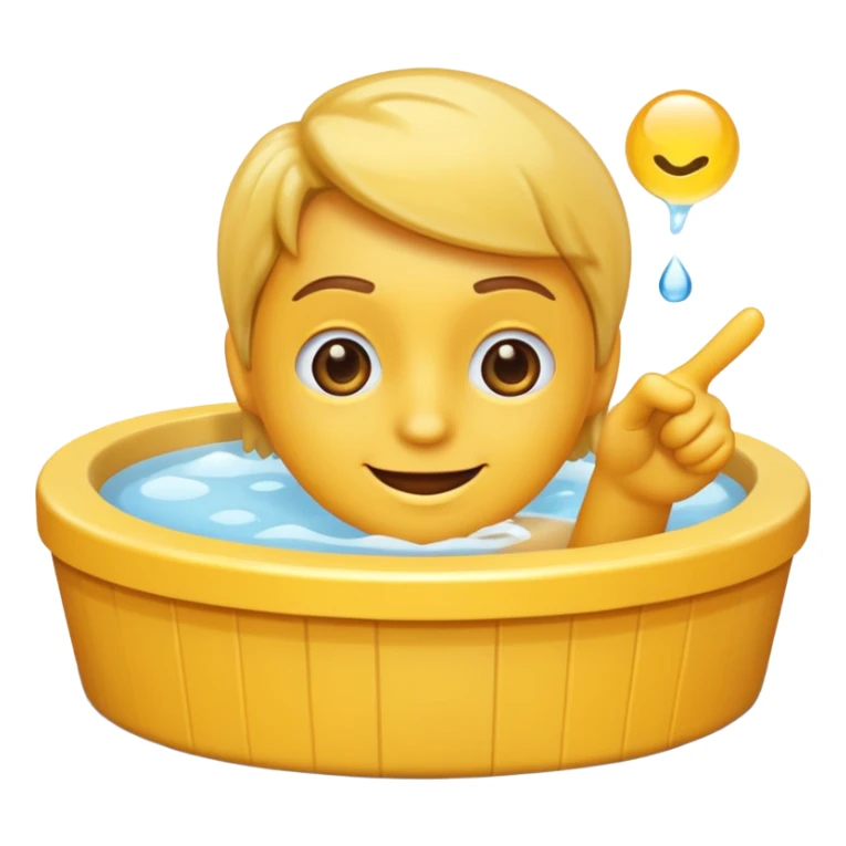 A smirking face emoji pointing at a hot tub sticker