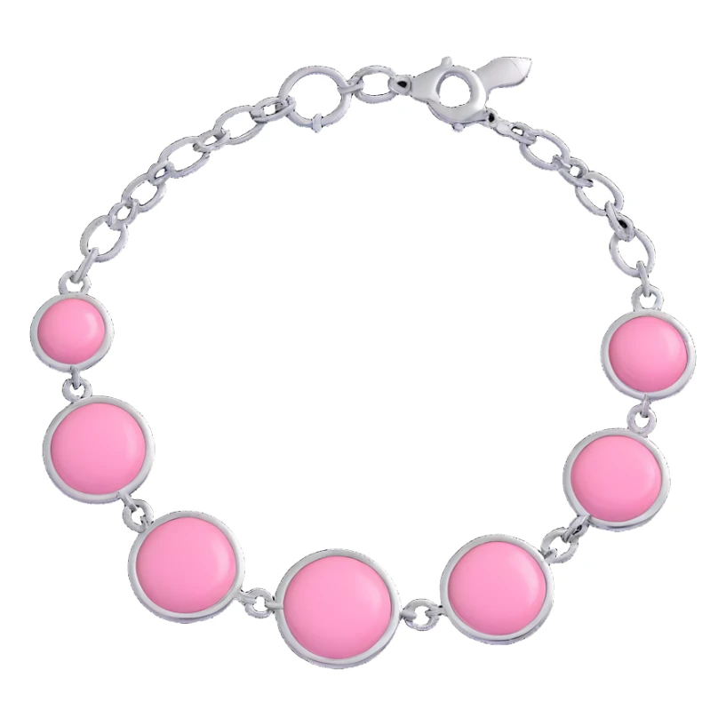 realistic 3D gothic bracelet with silver and pink accents, minimal and dark sticker