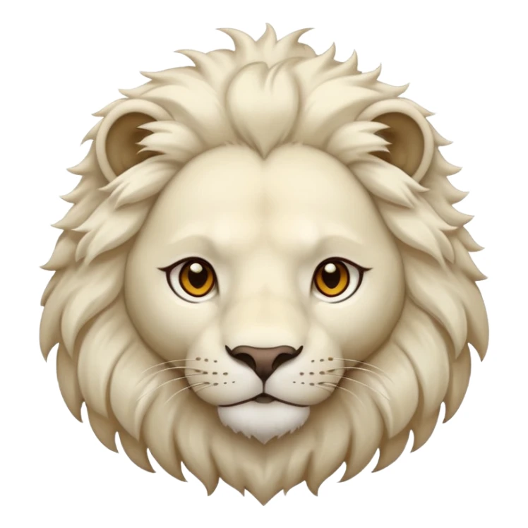 clear white lion with light brown eyes sticker