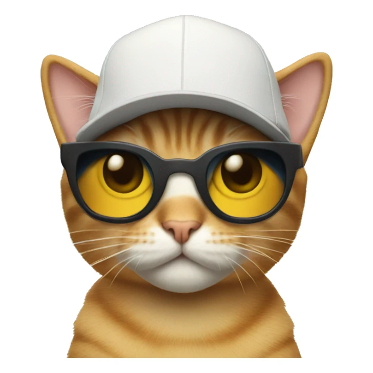 cat wearing a cap and sunglasses filming a movie sticker