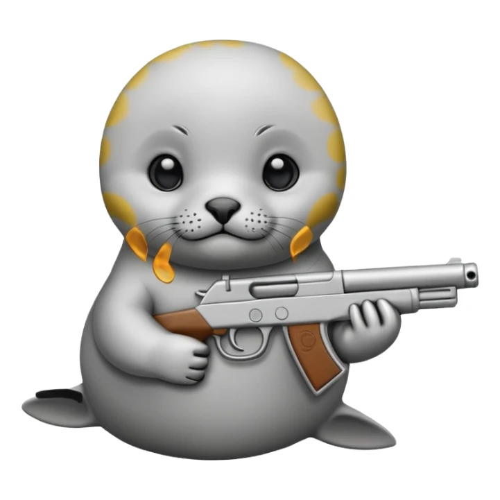 Baby seal with a gun sticker