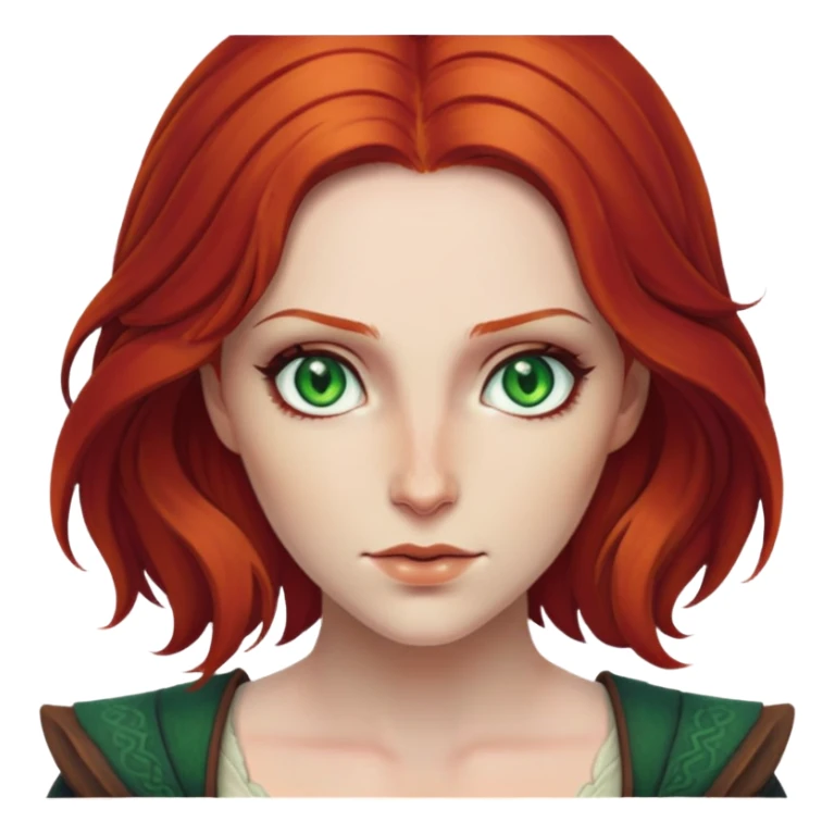 Triss Merigold from The Witcher with red hair and green eyes sticker