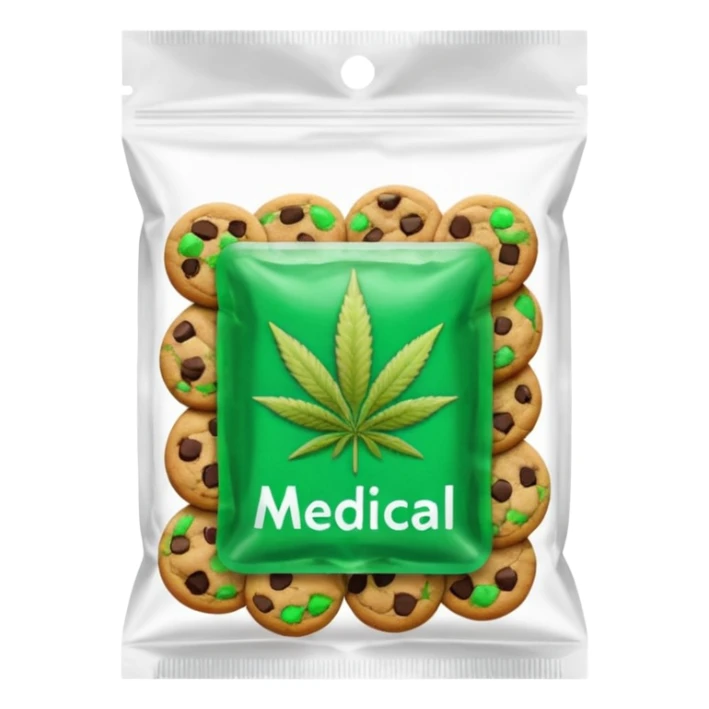 Weed pound baggie with the name medical cookies on it

 sticker