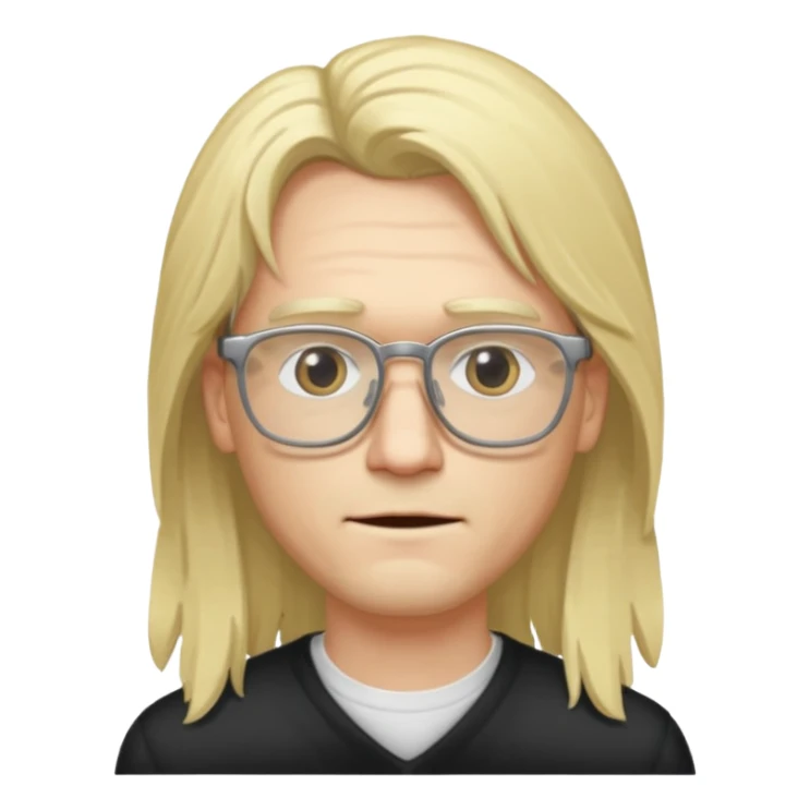 Guy with long blond hair and glasses dead  sticker