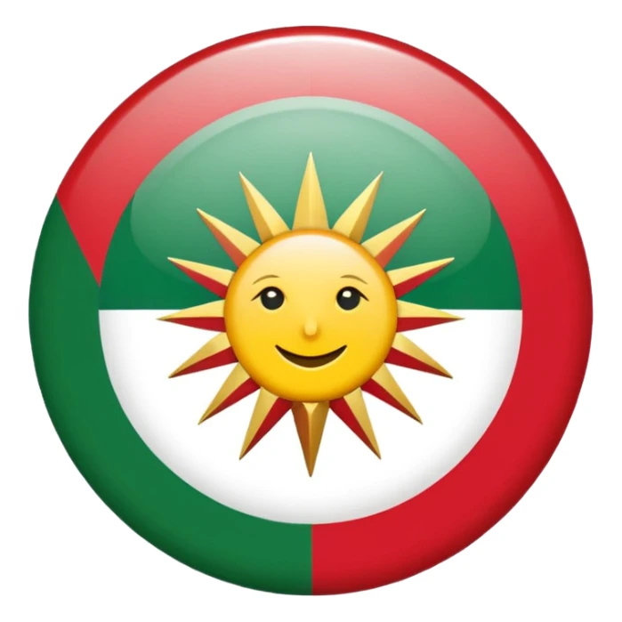 flag of Kurdistan, circular badge, emoji style sticker