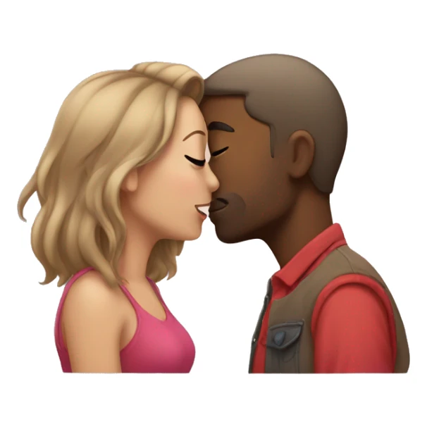 Boyfriend and girlfriend kissing each other  sticker