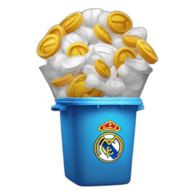 La logo du Real Madrid dans une poubelle sticker