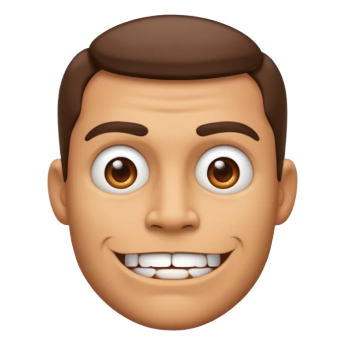 Make an emoji with a big jaw line and a alpha masculine look sticker