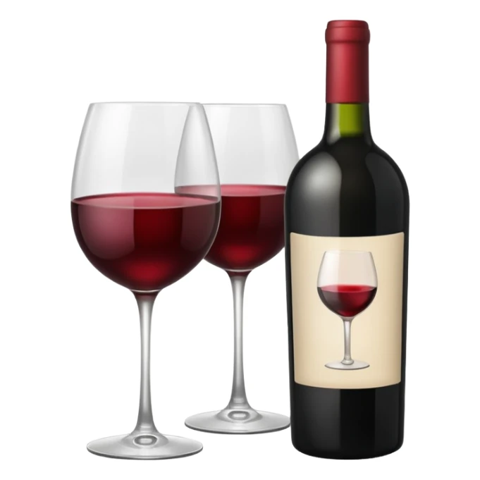 bottle of wine and glass black sticker