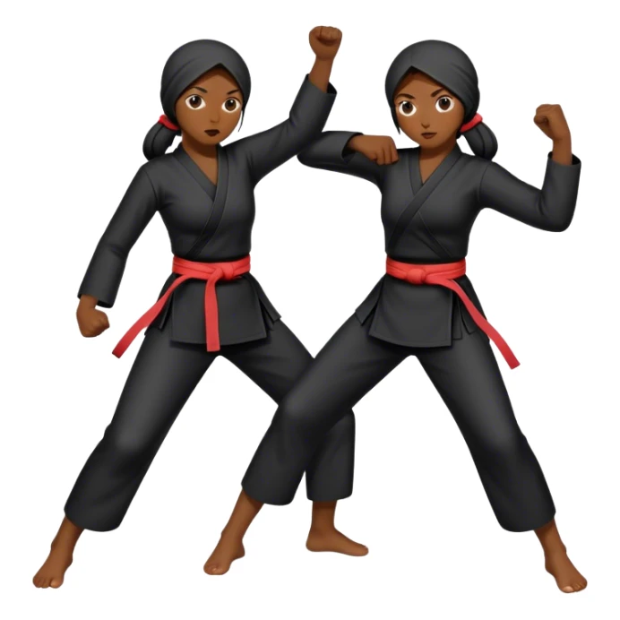Two Indonesian Pencak silat girls in fighting position sticker