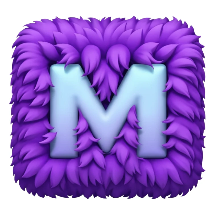 The fluffy letter M is purple in color sticker