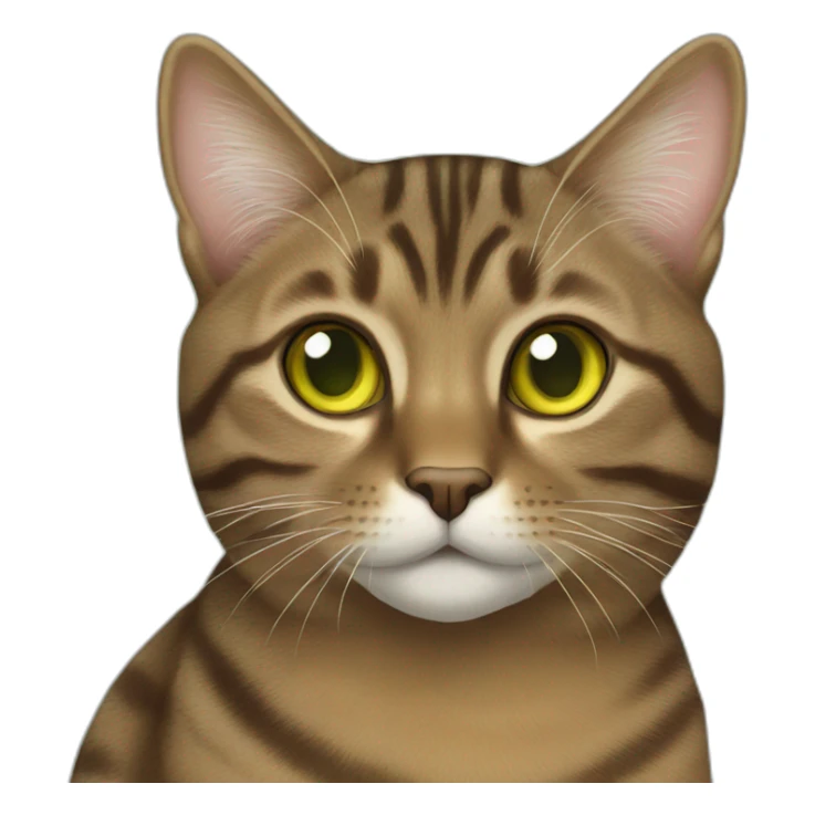 brown tabby cat with greenish yellow eyes sticker