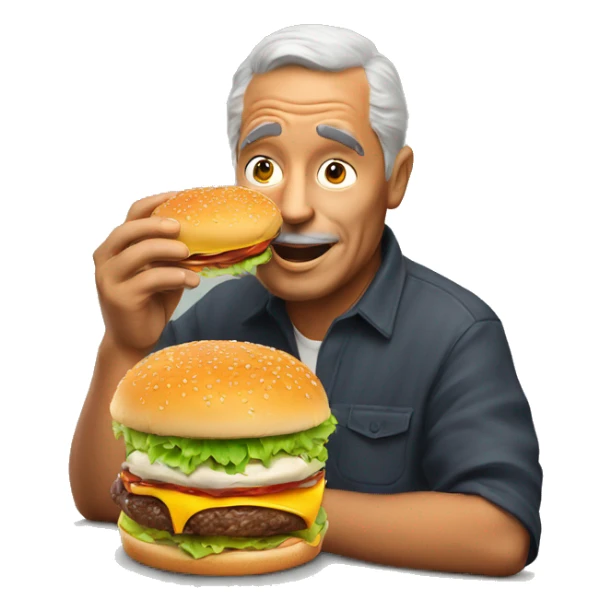 My father eating Burger’s  sticker
