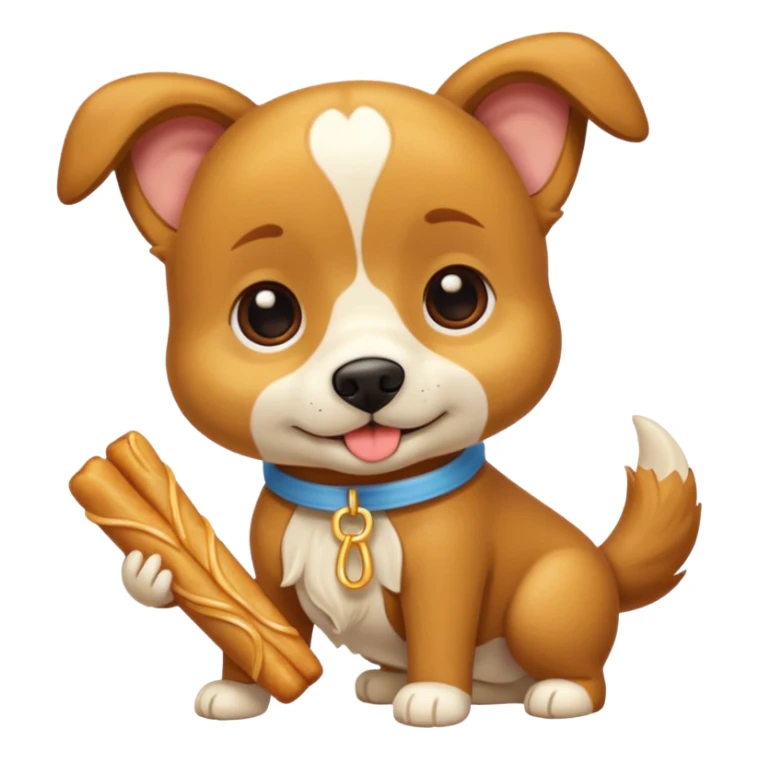 Un perrito viendo con hambre un churro sticker