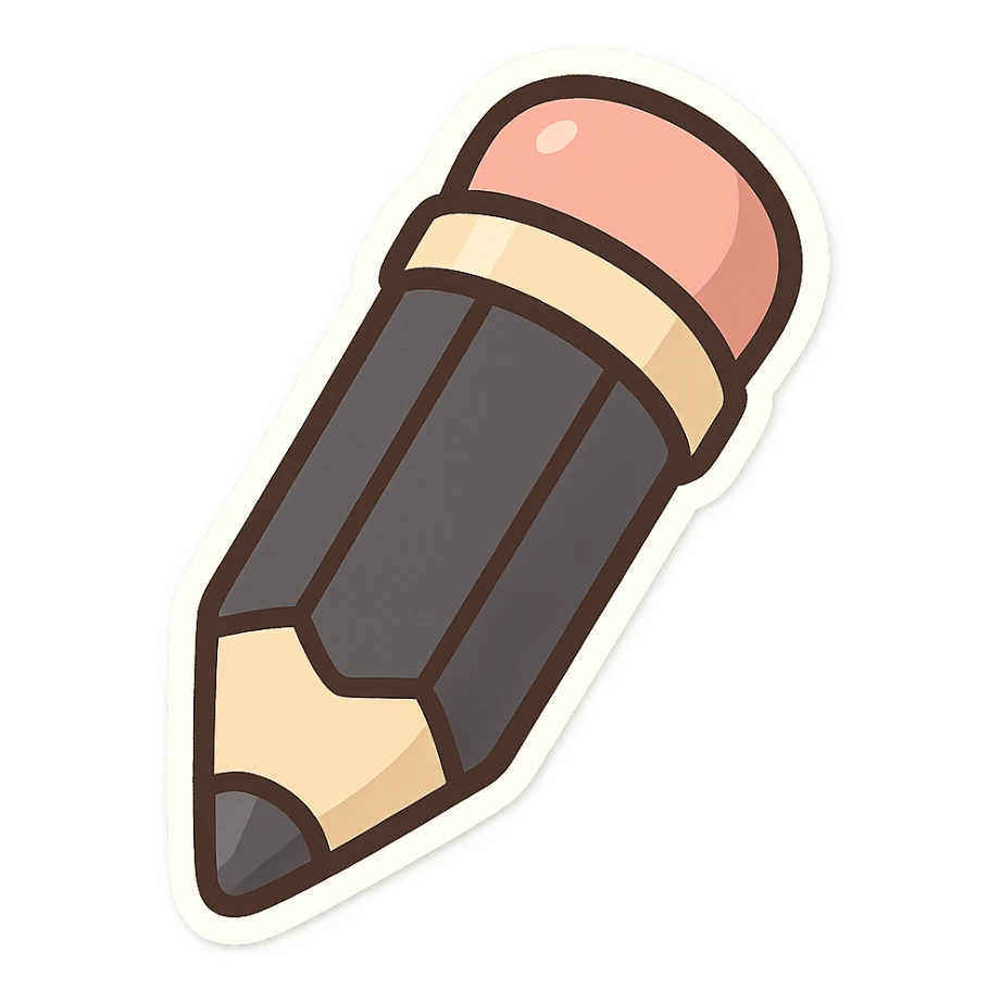 simple black pencil sticker