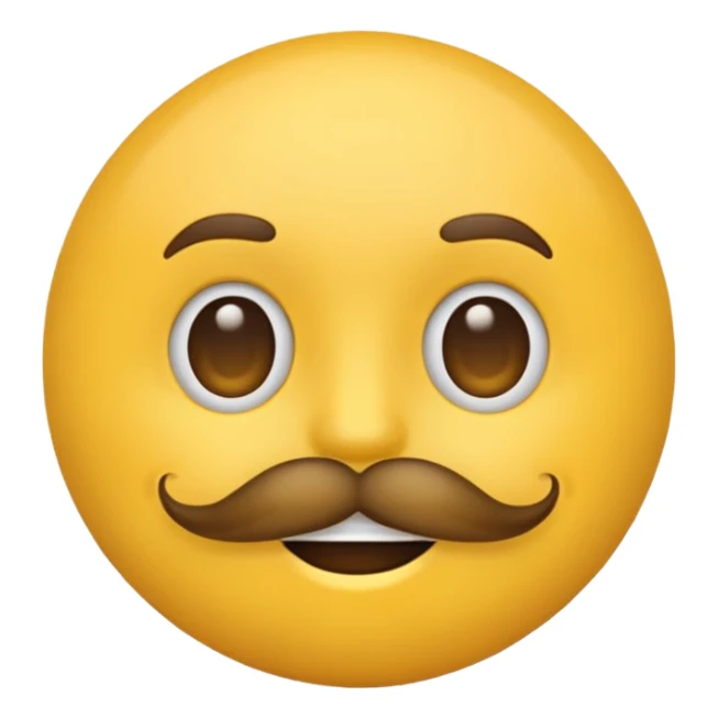 Yellow emoji with a mustache  sticker