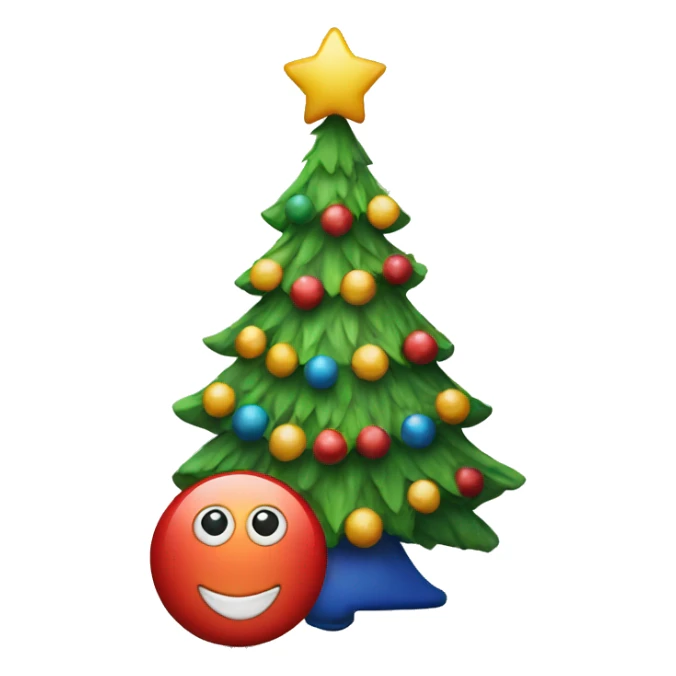 A christmas tree with a clown next to it sticker