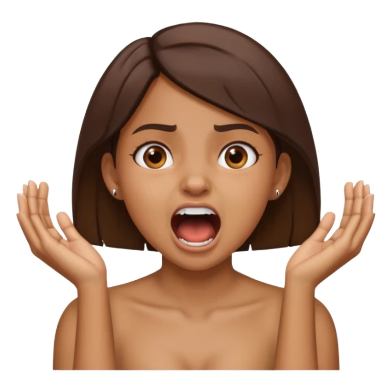 Brown girl having her hands on her neck screaming  sticker