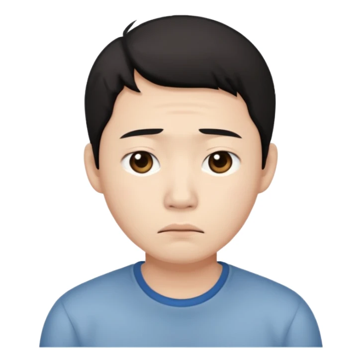 sad asian man sticker