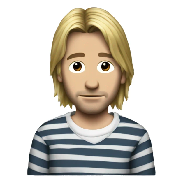 Kurt Cobain striped shirt sticker