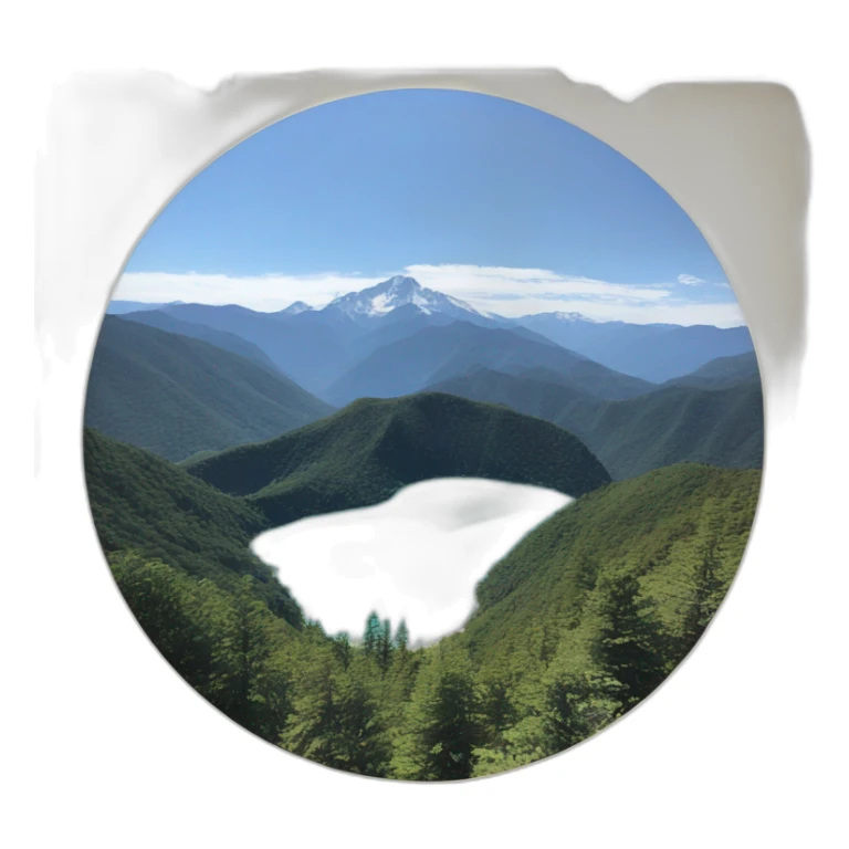 polaroid picture with moutain lanscape sticker