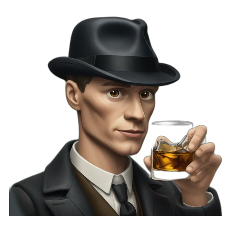 Tommy shelby peaky blinders drinking whisky sticker