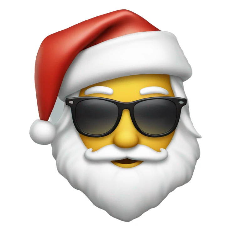 create the face of Santa wearing a sunglasses sticker