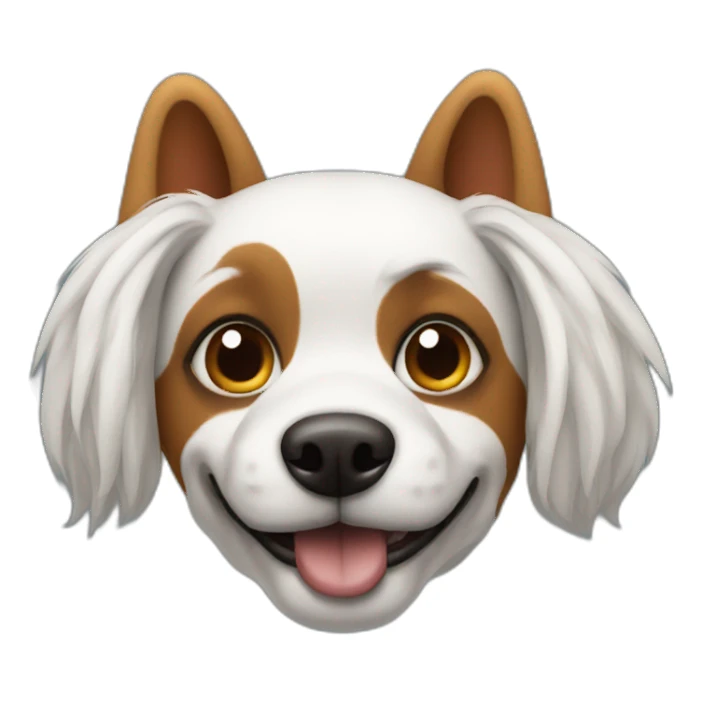 Dog with a clown hair and clown nose sticker