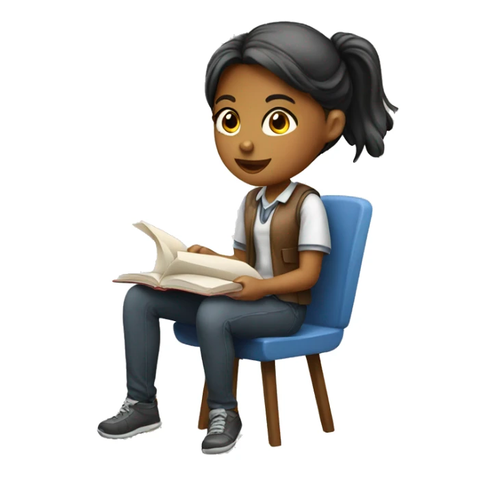 A studying girl on a chair sticker