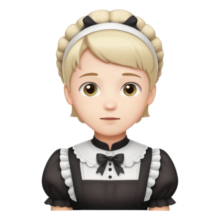 Guy with short hair wearing a cute maid dress sticker