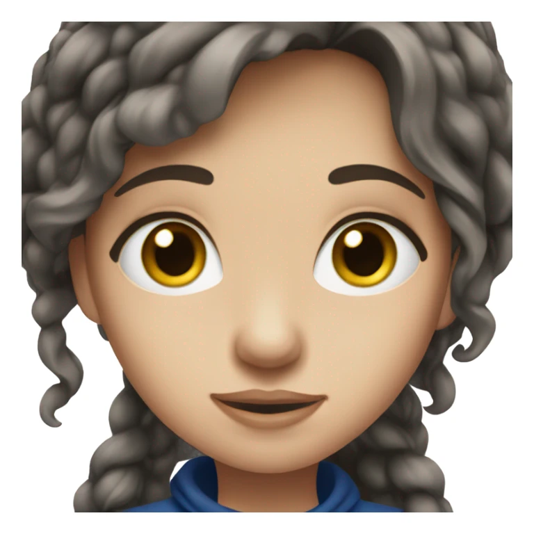 a brunette teenage girl with dark blue eyes sticker