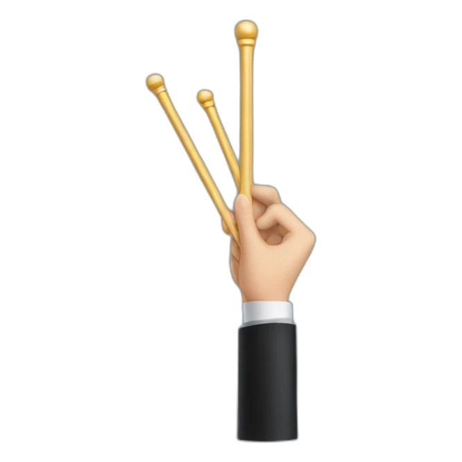 Musical conductor hands holding wand sticker