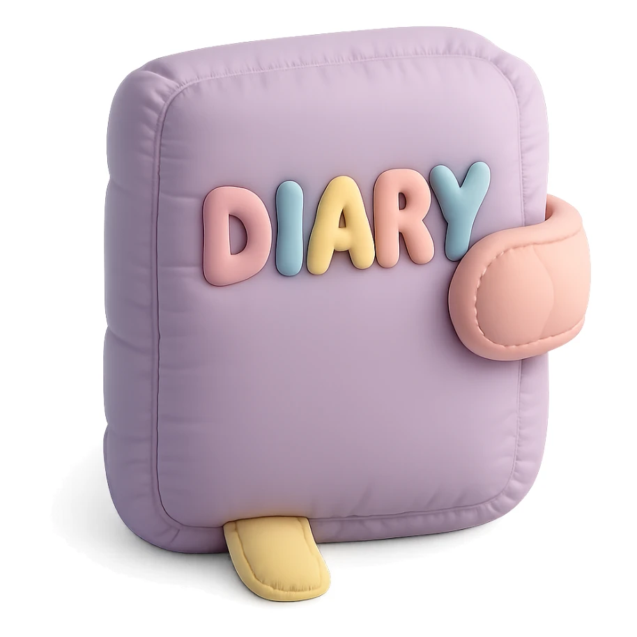diary, soft and plush, pastel colors sticker
