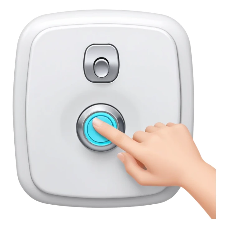 hand pressing a modern flush button, toilet in background, cheerful and neat sticker