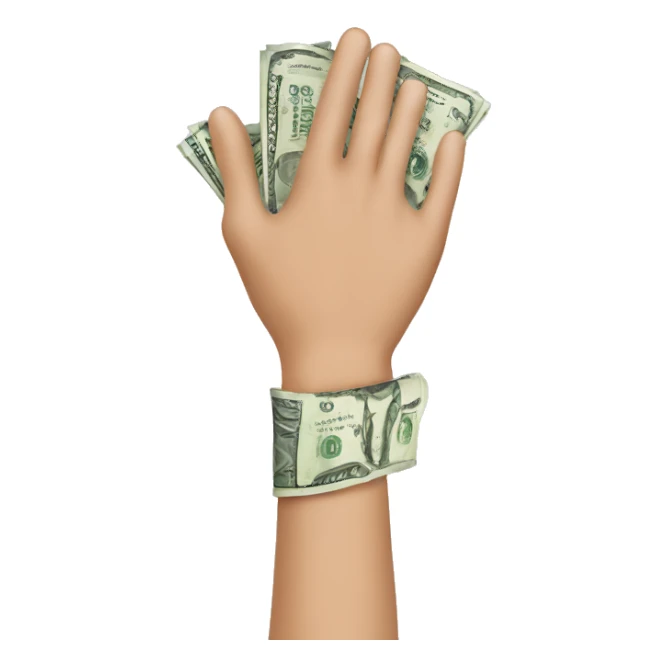 giving money from hand to hand sticker