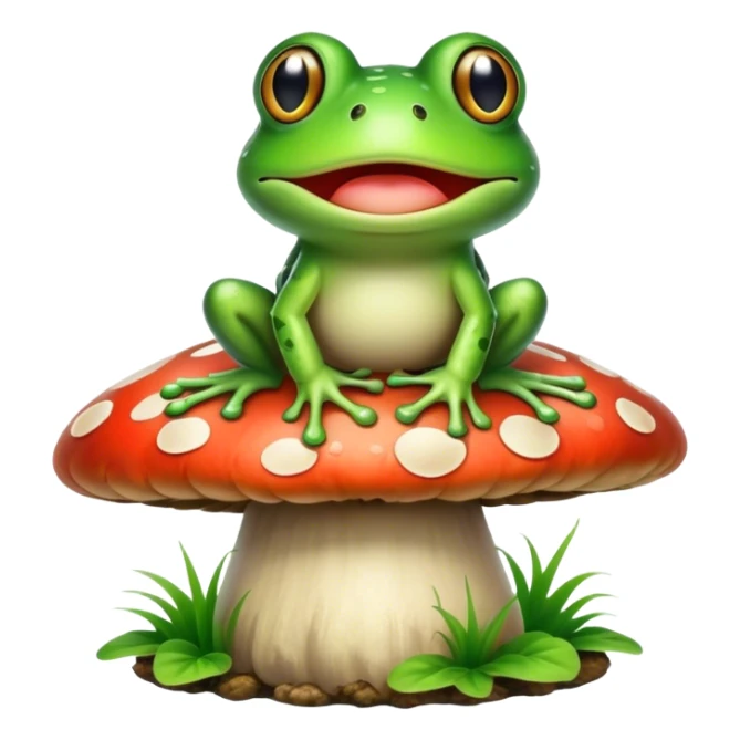 Frog on top of a mushroom sticker