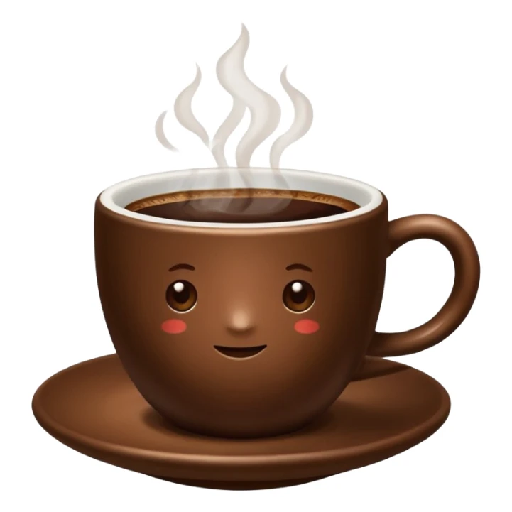 plain Coffee without Saucer, Brown Cup, no saucer. sticker