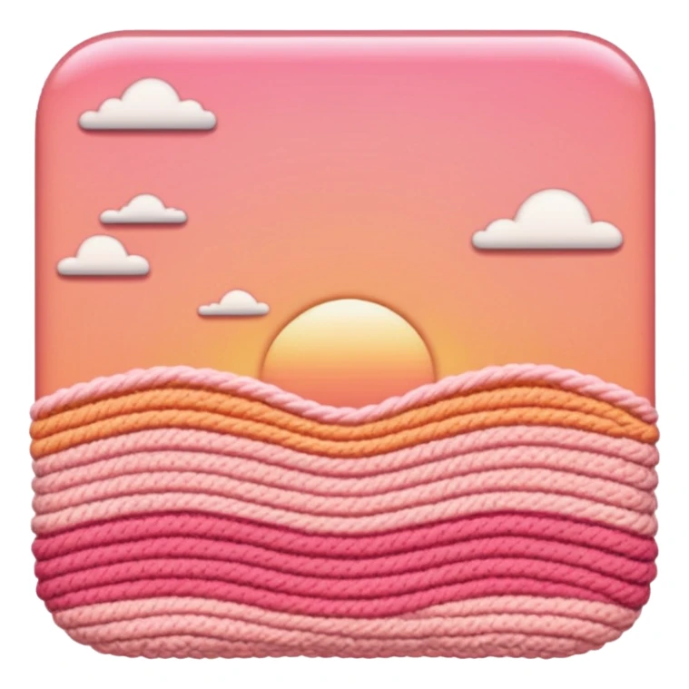 crochet single stitch (it has a color like a peach-pinky sunset) sticker
