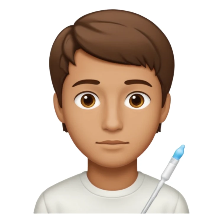 long cheek swab, for healthy young man, sticker