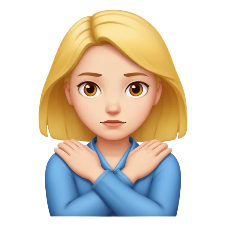 Girl with arms crossed around her neck mad sticker