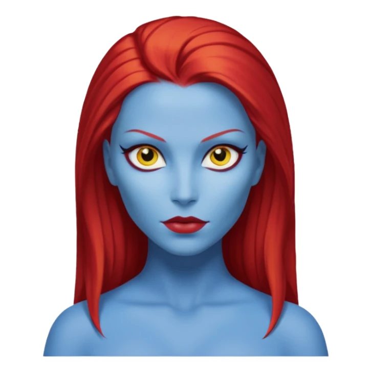  x-men mystique red sleek back hair yellow eye  sticker