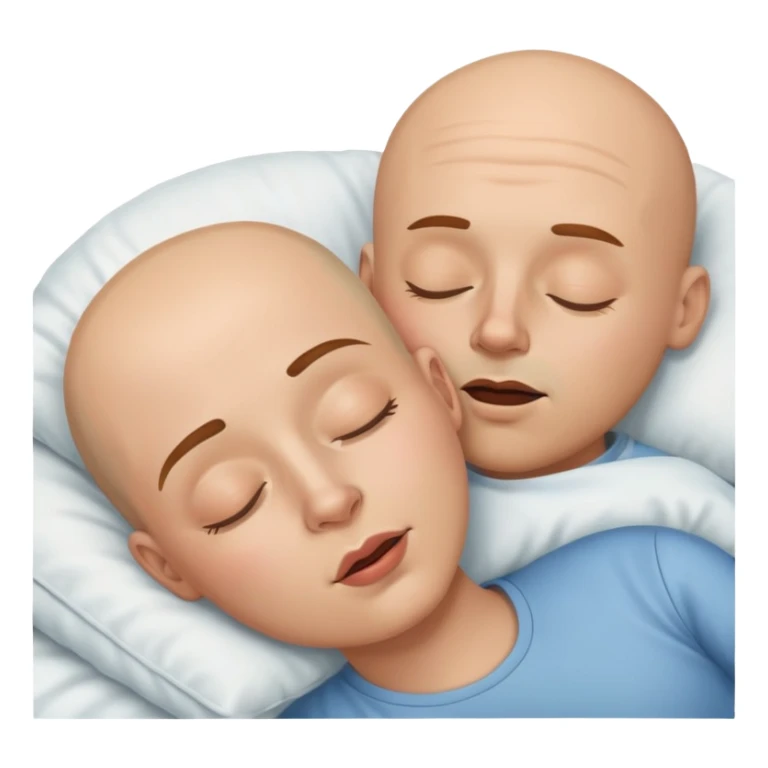 bald man and brown curly hair woman sleeping and snoring sticker