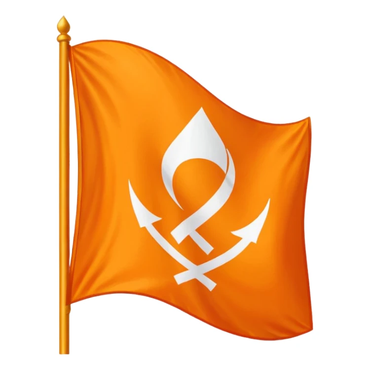 Use orange flag and sikh emoji this 🪯 and make sure emoji fit in Flag  sticker