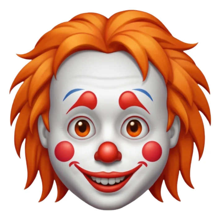 whatsapp clown emoji with long hair sticker