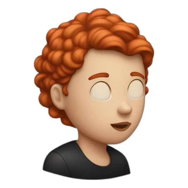 red head girl kissing a black head fair man sticker