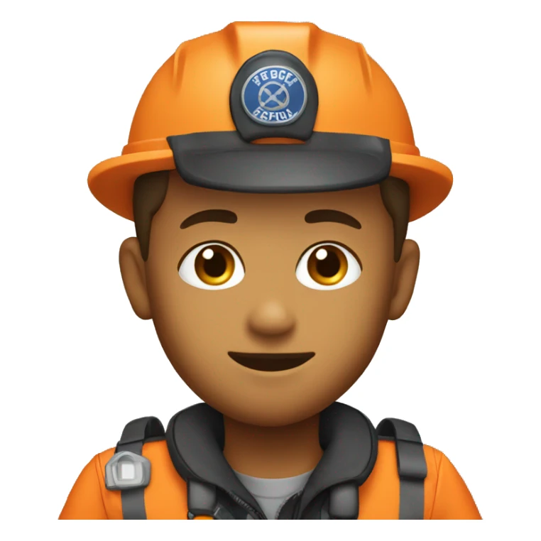 search an rescue personnel orange uniform sticker