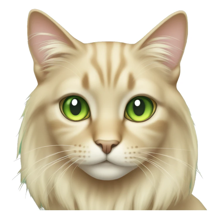 Long hair beige cat with green eyes sticker